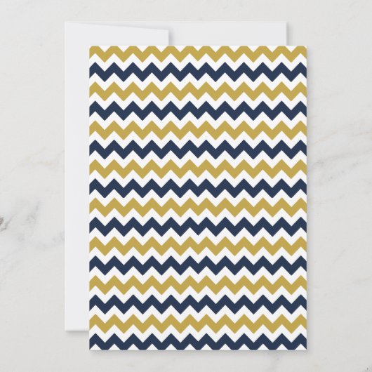 Modern Navy & Gold Chevron Vrijgezellenfeest Kaart (Achterkant)