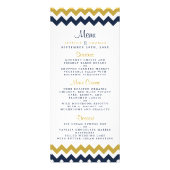 Modern Navy & Gold Chevron Wedding Menu (Voorkant)