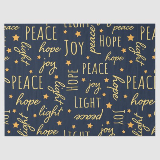Modern Navy & Gold Christmas Script Decoupage Tissuepapier (Voorkant)