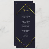 Modern Navy Gold geometrisch menu Kaart (Voorkant / Achterkant)