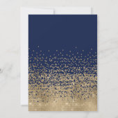 Modern Navy Gold Glitter Confetti Vrijgezellenfees Kaart (Achterkant)