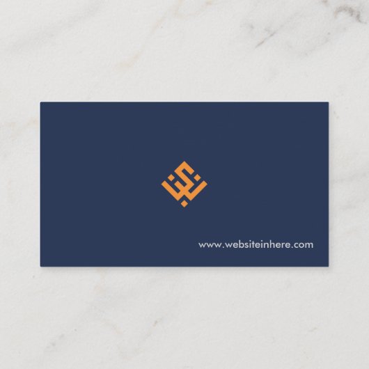 Modern Navy Gold Modern Professional Bold Visitekaartje (Achterkant)