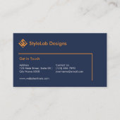 Modern Navy Gold Modern Professional Bold Visitekaartje (Voorkant)