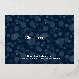 Modern Navy Gold Script Bokeh Merry kerst Folie Uitnodiging