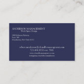 Modern Navy, Goud en Grijs Monogram Visitekaartje (Achterkant)