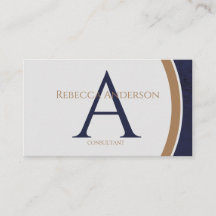 Modern Navy, Goud en Grijs Monogram