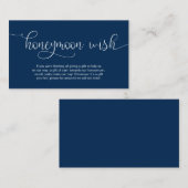 Modern Navy Hand Lettered ontwerp, huwelijksreis w Informatiekaartje (Voorkant / Achterkant)