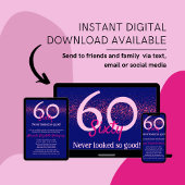 Modern Navy Hot Pink Glitter Blush Vrouwen Verjaar Kaart