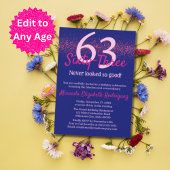 Modern Navy Hot Pink Glitter Blush Vrouwen Verjaar Kaart