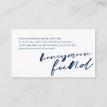 Modern Navy inktminimalism font, Honeymoon Fund Informatiekaartje<br><div class="desc">Dit is de Moderne Blauwe inkt van de marine,  minimalistische doopvont,  Manuscript,  de Kaart van de Bijlage van de Bieden. U kunt de doopvontkleuren veranderen,  en uw trouwdetails in de passende doopvont/het schrijven toevoegen. #TeeshaDerrick</div>