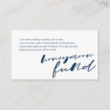 Modern Navy inktminimalism font, Honeymoon Fund