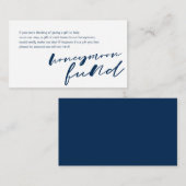 Modern Navy inktminimalism font, Honeymoon Fund Informatiekaartje (Voorkant / Achterkant)