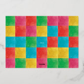 Modern Navy kleurrijke LIEFDE VREUGDE foto lijst Folie Feestdagenkaart (Achterkant)