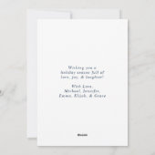 Modern Navy Merry en Bright Non-Foto Feestdagenkaart (Achterkant)