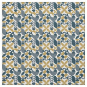 Modern Navy Mosterd Abstract geometrisch patroon Stof (Swatch)