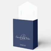 Modern Navy Name Monogram Wedding Bedankdoosjes (Geopend)
