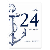 Modern Navy Nautical Sketch Anker Kaart (Voorkant)