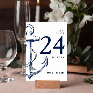 Modern Navy Nautical Sketch Anker Kaart