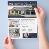 Modern Navy Nieuwe Huis Vastgoed Flyer (Hand)