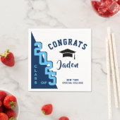 Modern Navy Pink Graduation Party Servet (Insitu)