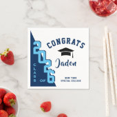 Modern Navy Pink Graduation Party Servet (Insitu)