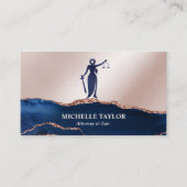 Modern Navy Roos Goud Advocaat Kantoor Visitekaartje (Voorkant)