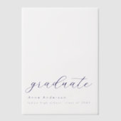 Modern Navy Script Custom Afstuderen Overlay Vellum Uitnodigingen (Voorkant)