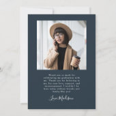 Modern Navy Silver Arch Afstuderen Kaart (Achterkant)