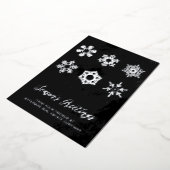 Modern Navy Silver Snowflakes Business Folie Feestdagenkaart (Gedraaid)