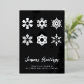 Modern Navy Silver Snowflakes Business Folie Feestdagenkaart (Staand Voorkant)