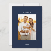 Modern Navy Sunburst Vrolijk Kerstfeest 2 Foto Feestdagenkaart (Achterkant)