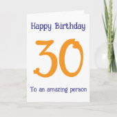 Modern Navy Terracotta Custom Age Birthday Card Kaart (Voorkant)