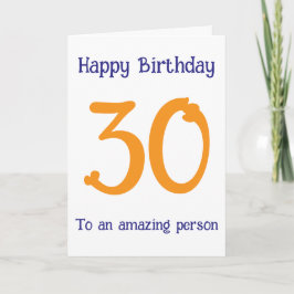 Modern Navy Terracotta Custom Age Birthday Card Kaart