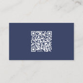 Modern Navy Vastgoed Agent Branding QR Code Visitekaartje (Achterkant)