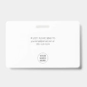 Modern Navy Visitor Pass Company Logo Badge (Achterkant)