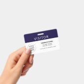 Modern Navy Visitor Pass Company Logo Badge (Handheld)