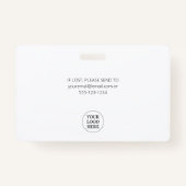 Modern Navy Visitor Pass Company Logo Badge (Achterkant)