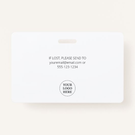 Modern Navy Visitor Pass Company Logo Badge (Achterkant)