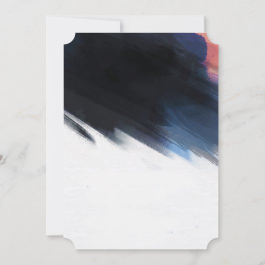 Modern Navy Waterverf bruiloft Kaart (Achterkant)