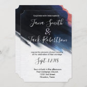 Modern Navy Waterverf bruiloft Kaart (Voorkant / Achterkant)