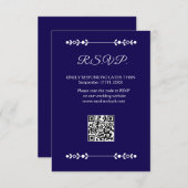 Modern Navy & White RSVP Card (Voorkant / Achterkant)