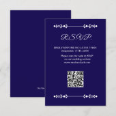 Modern Navy & White RSVP Card Kaartje (Voorkant / Achterkant)