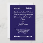 Modern Navy & White Wedding invitation Kaart (Voorkant)