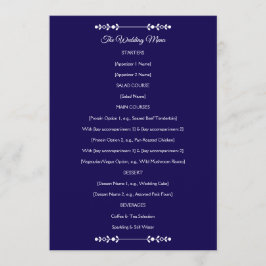 Modern Navy & White Wedding Menu