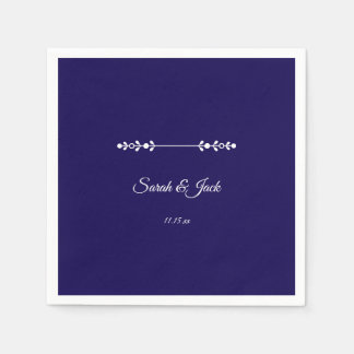Modern Navy & White Wedding Servet
