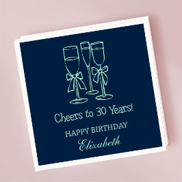 Modern NavyBlue juicht tot 30 jaar verjaardag serv Servet