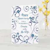 Modern neef en zijn vrouw bruiloft Jubileum Kaart (Gele Bloem)