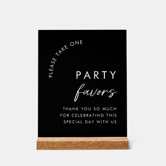 Modern Neem alsjeblieft één partij gunsten zwart Acryl Bord (Voorkant)