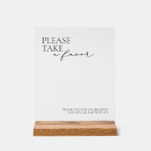 Modern Neem een gunst Bruiloft Acryl Teken Bord (Voorkant)