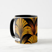 Modern Neo Deco Fan Arch Geometric Design Mok (Voorkant links)